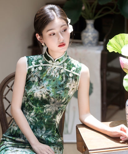 Emerald Lotus Cheongsam