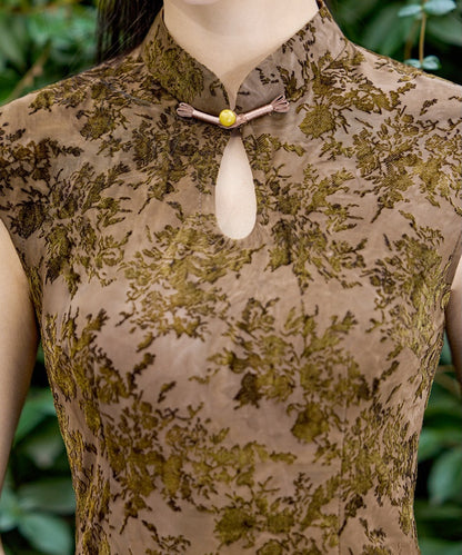Moss Brocade Jade Cheongsam