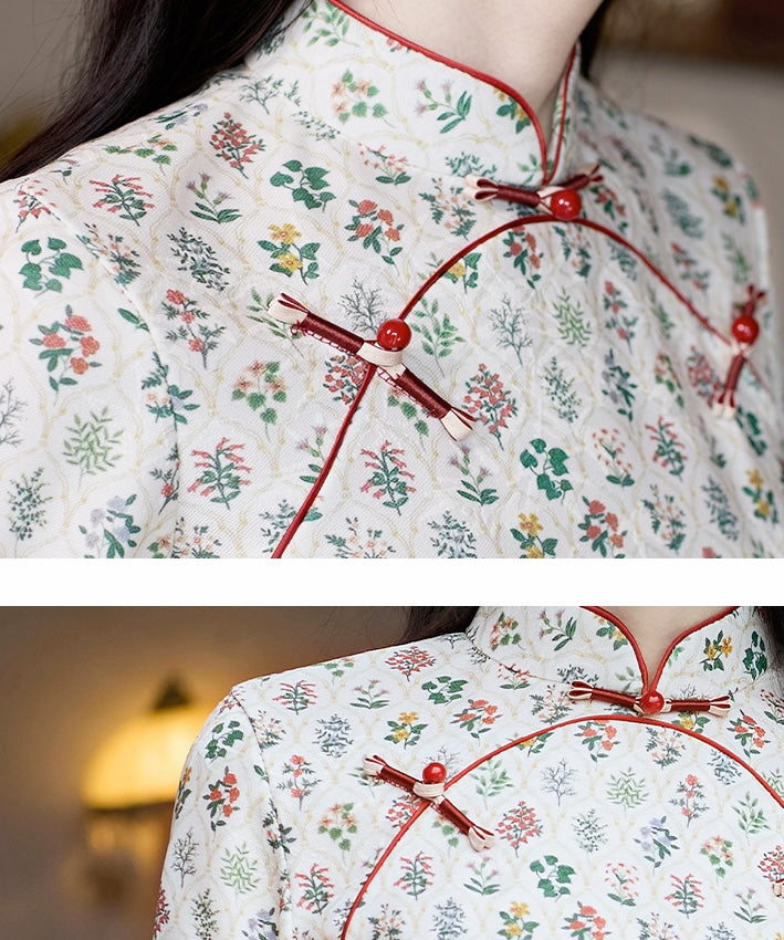 Spring Garden Ivory Cheongsam