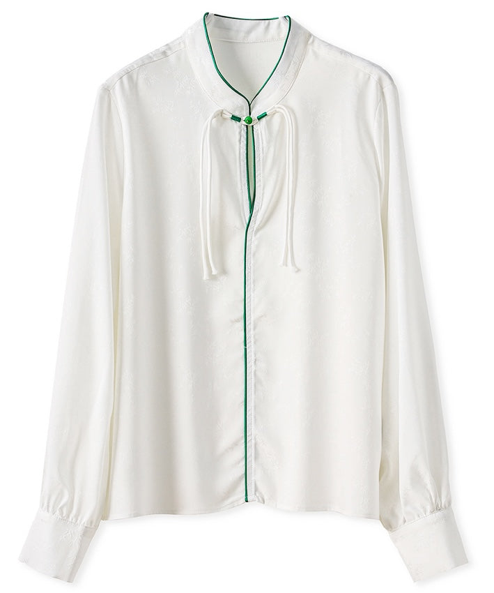 Bamboo Leaf Jacquard Cheongsam Shirt