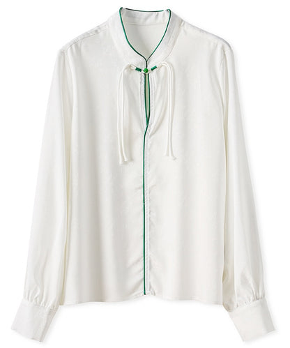 Bamboo Leaf Jacquard Cheongsam Shirt