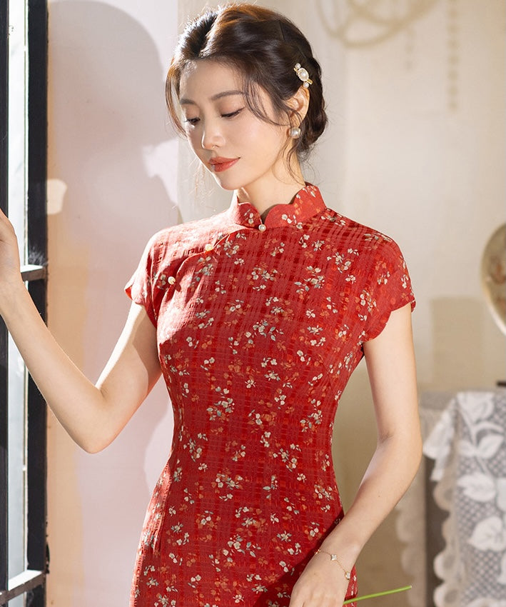 Vermilion Sprig Cheongsam