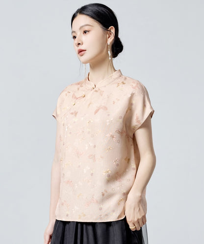 Butterfly Veil Silk Cheongsam Top