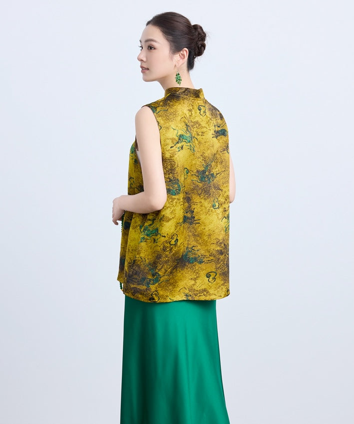 Yu Fei's Cheongsam Vest Top and Jade Skirt