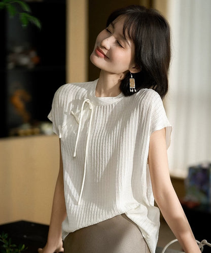 Ivory Whisper Silk Oriental Top
