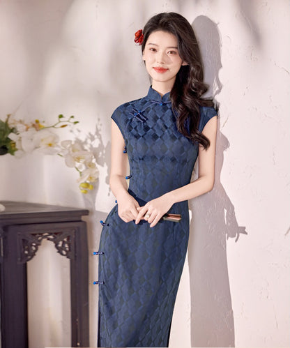 Midnight Lattice Cheongsam