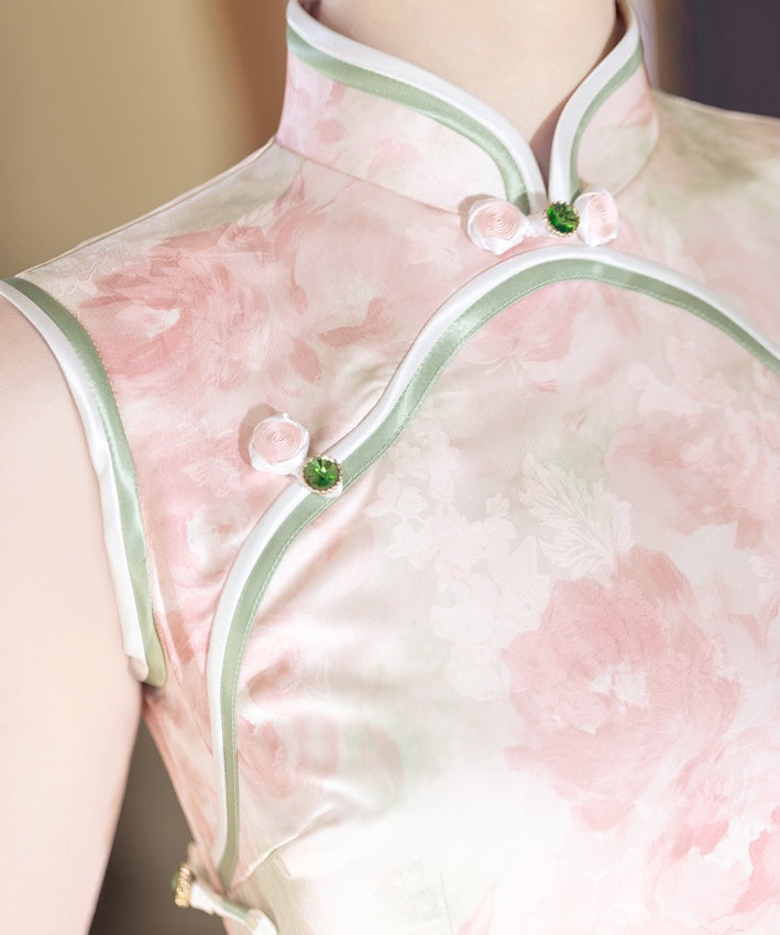 Blush Peony Silk Cheongsam