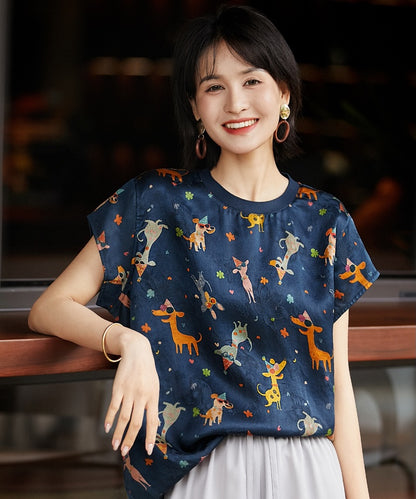 Midnight Menagerie Modern Oriental Silk Top