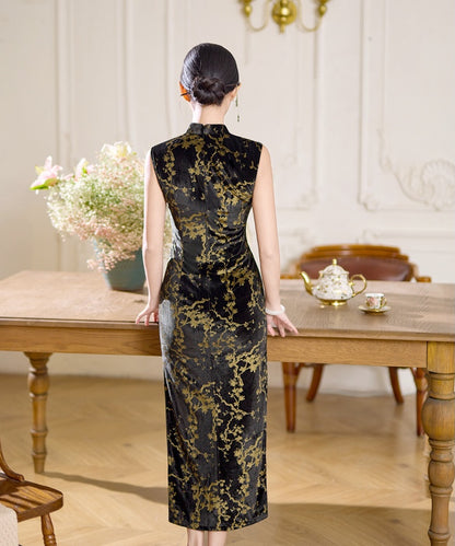 Dragon-Year Golden Petals Cheongsam