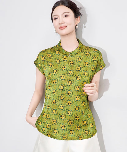 Yellow Gourd Green Tone Cheongsam Top