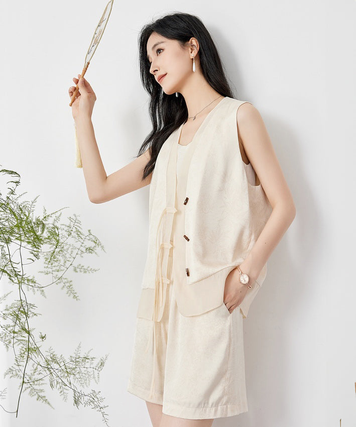 Cloud Ease Satin Sleeveless Vest + Shorts Set