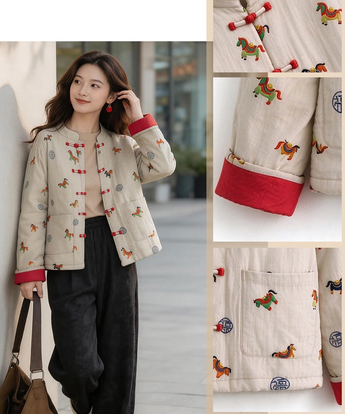 Lucky Horse Padded Cheongsam Jacket