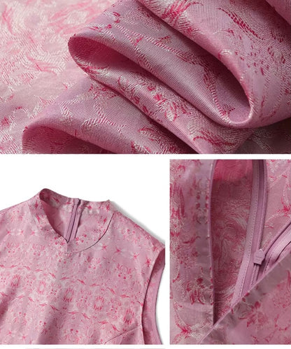 Rose Jacquard Mandarin Top