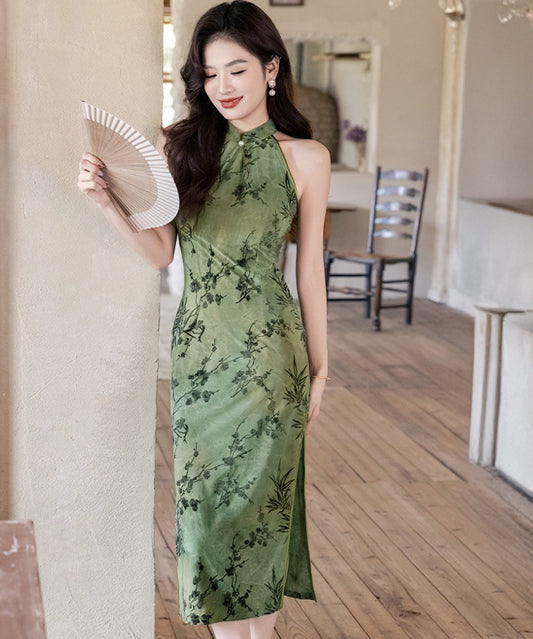 Green Old Shanghai Cheongsam