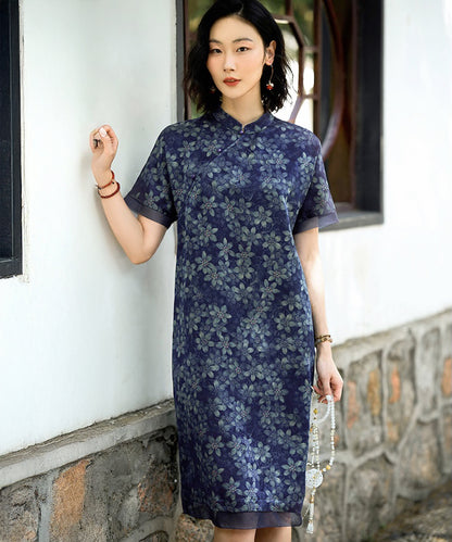 Moonlit Cheongsam Silk Dress