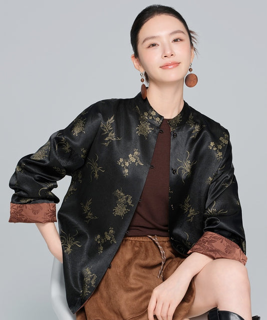 Midnight Blossom Cheongsam Jacket