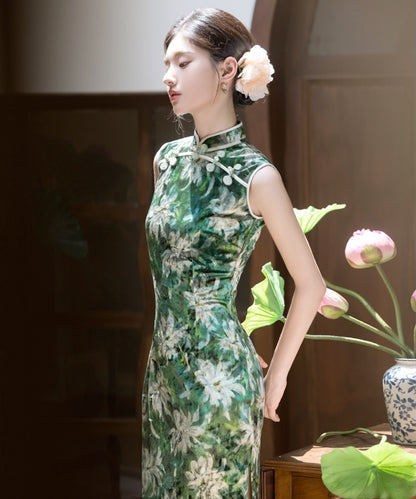 Emerald Lotus Cheongsam