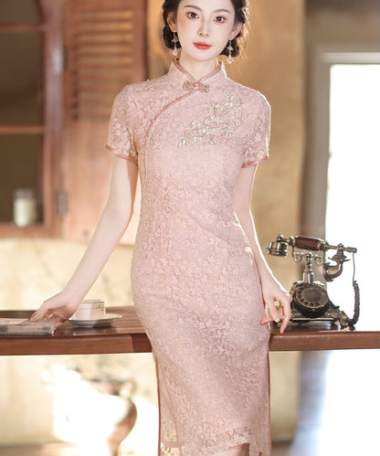 Dusty Pink Lacey Cheongsam