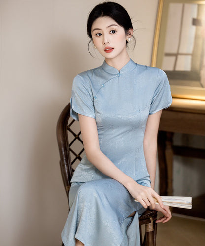 Xiao Shu Wei Blue Cheongsam