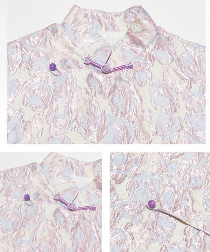 Suya's Jacquard Oriental Top + Skirt Set