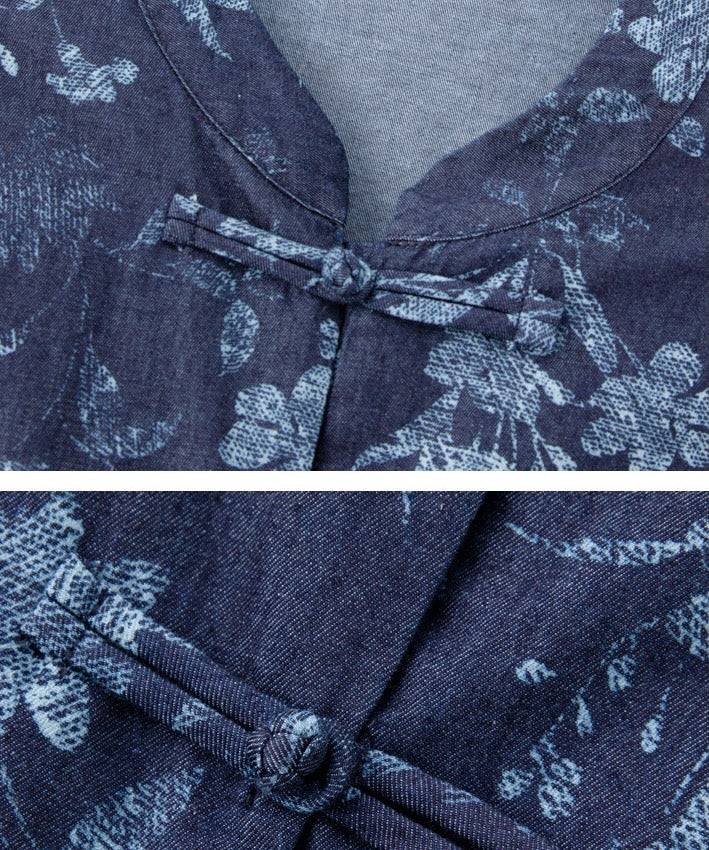 Indigo Floral Top Pants Set