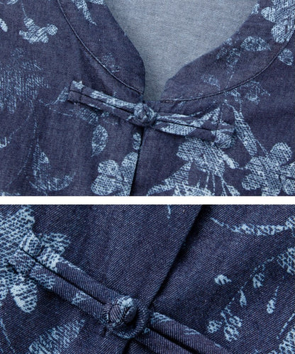 Indigo Floral Top Pants Set