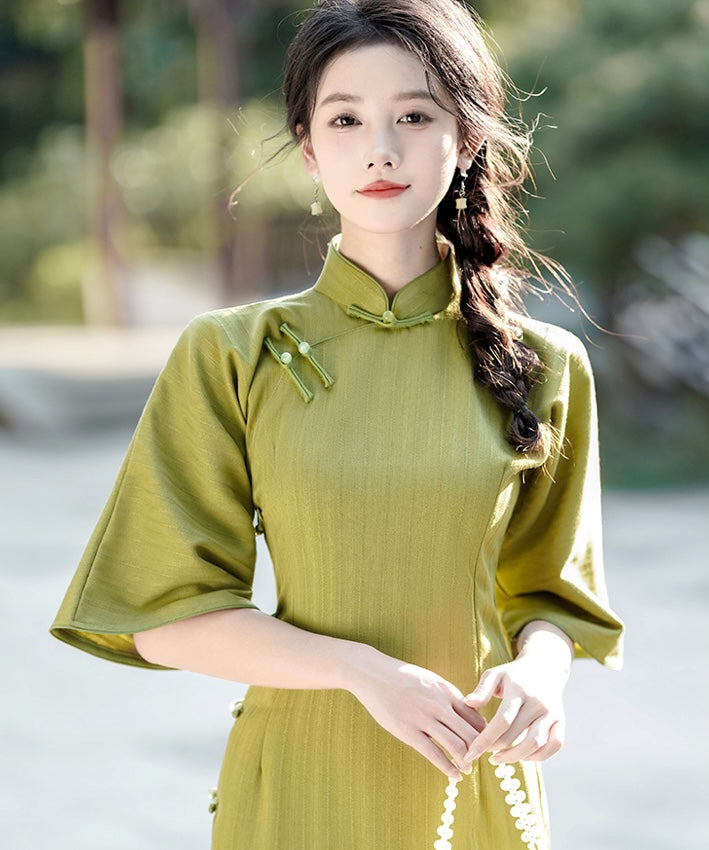 Ruoni Mid Sleeves Cheongsam