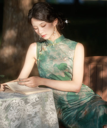 Luyu Sleeveless Maxi Cheongsam