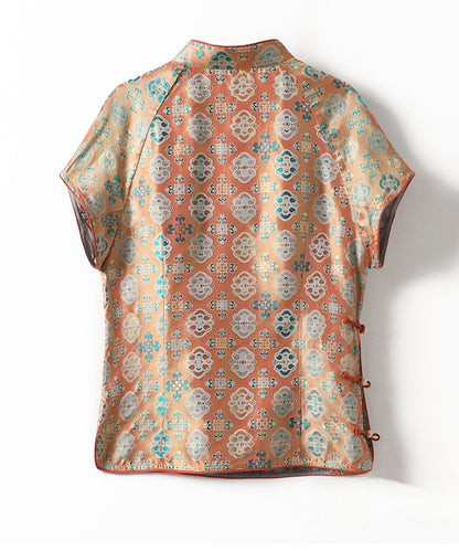 Mandarin Bloom Silk Oriental Top