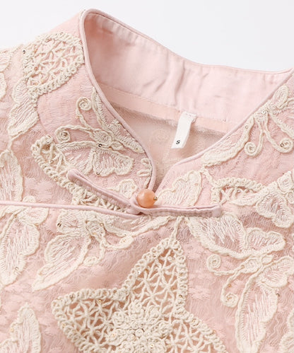 Serenelle Blush Lace Cheongsam Set