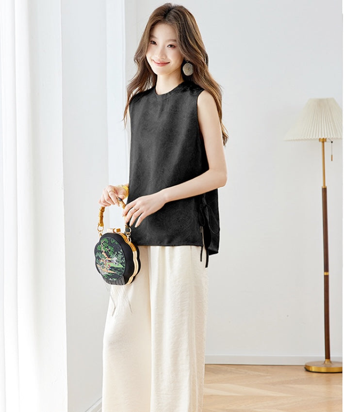 Solenne Mandarin Collar Top