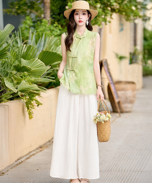 Sylva Green Cheongsam Set