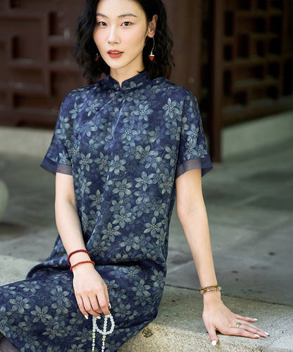 Moonlit Cheongsam Silk Dress
