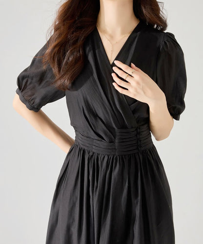 Rachelle Pleat and Oriental Button Dress