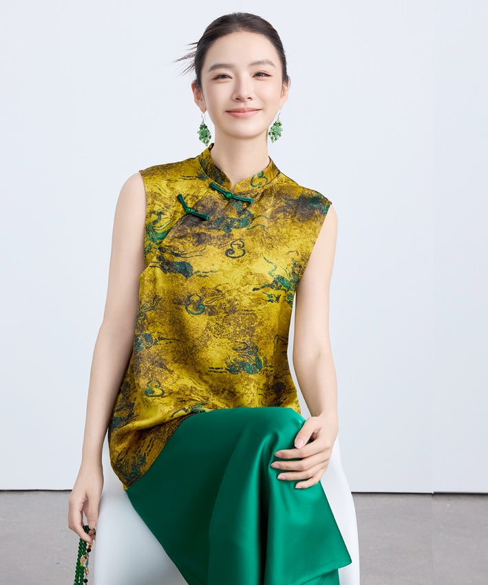 Yu Fei's Cheongsam Vest Top and Jade Skirt