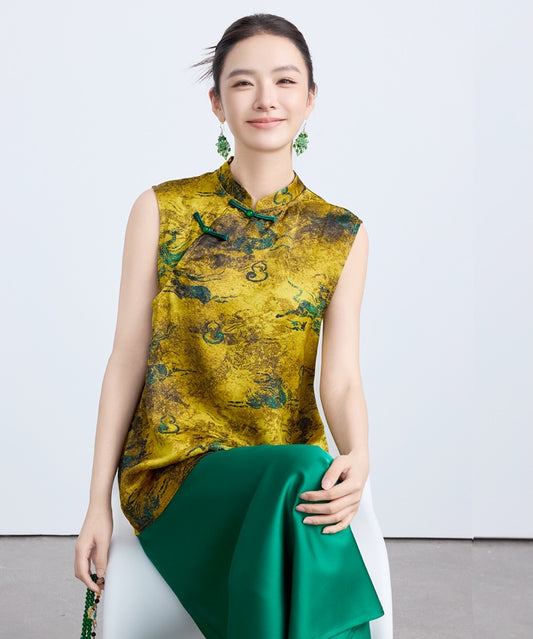 Yu Fei's Cheongsam Vest Top and Jade Skirt