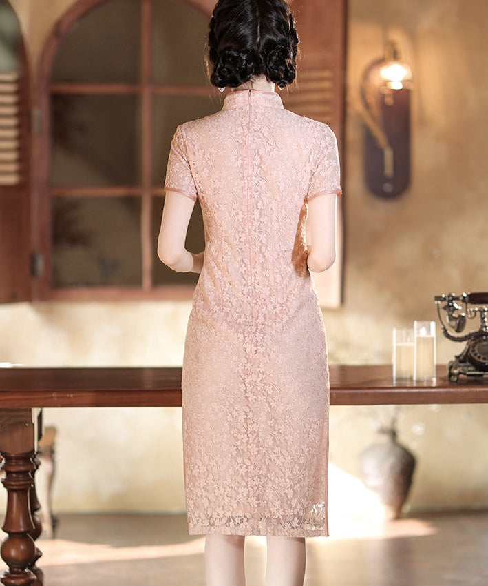 Dusty Pink Lacey Cheongsam
