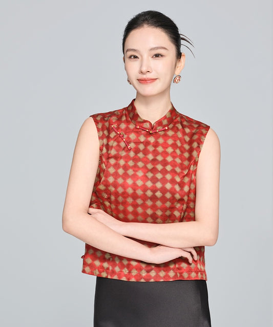 Red Lantern Cheongsam Silk Top