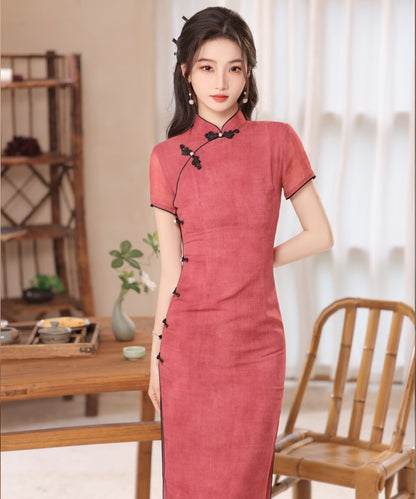 Sugar Plum Capsleeves Maxi Cheongsam
