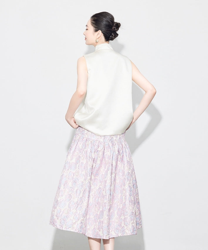 Zi He Tang's Jacquard Oriental Top + Skirt Set