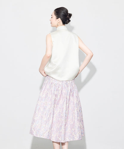 Zi He Tang's Jacquard Oriental Top + Skirt Set