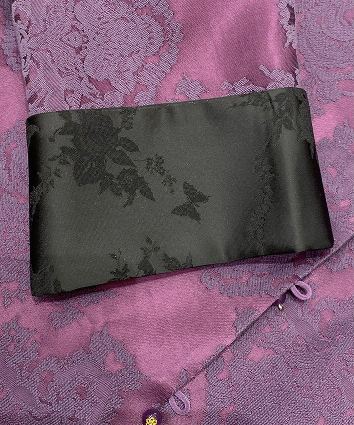 Plum Brocade Mandarin Jacket