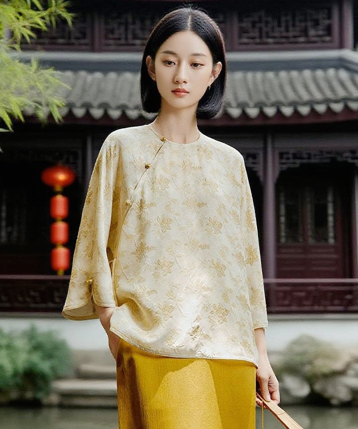 Fu Jacquard Silk Cheongsam Top