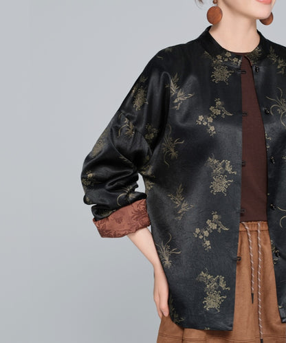 Midnight Blossom Cheongsam Jacket