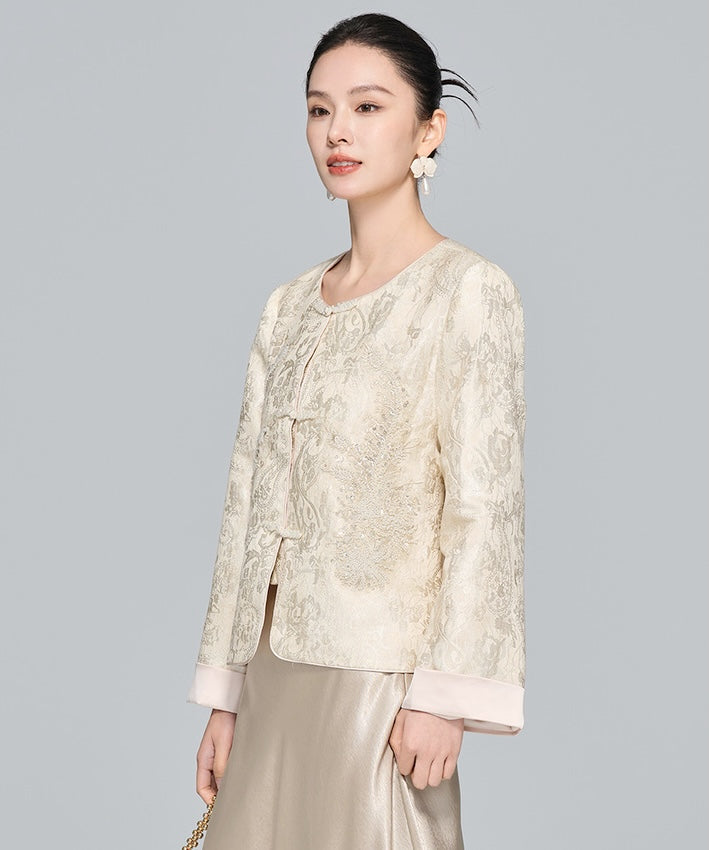 Ivory Bloom Embroidered Top Jacket