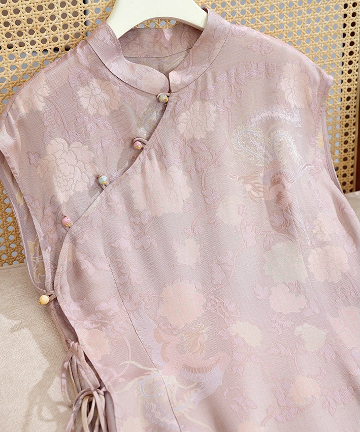 Shuya's Pink Cheongsam Silk Dress