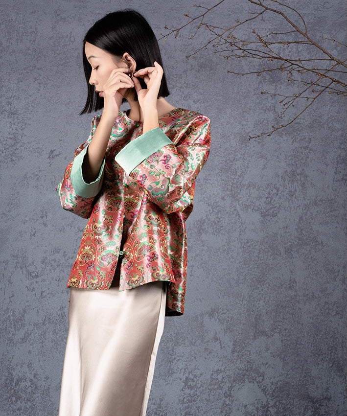 Empress Coral Silk Jacket