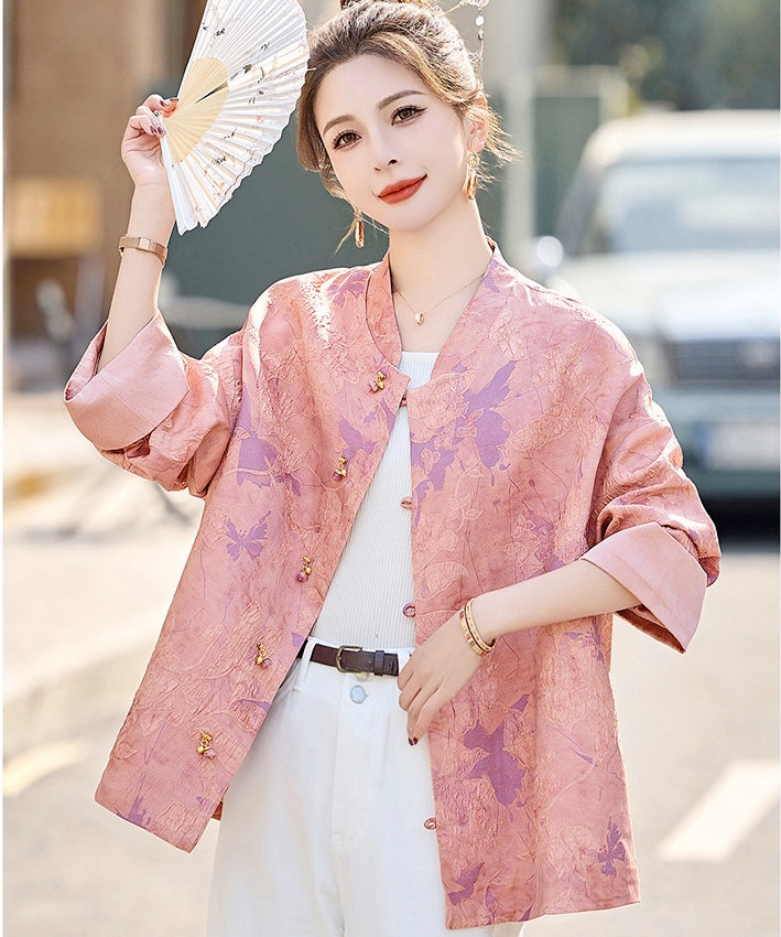 Ying's Pink Cheongsam Oriental Jacket Top