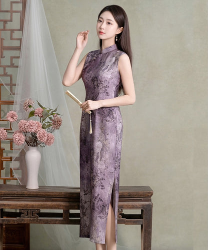Nora Purple Maxi Cheongsam