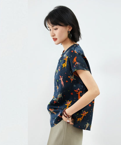 Midnight Menagerie Modern Oriental Silk Top